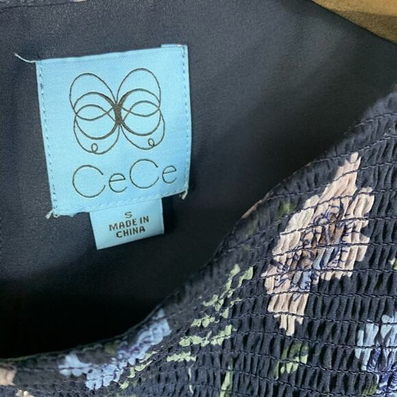 Cece Blue Floral Chiffon Dress Sz Small NWOT - Picture 8 of 11